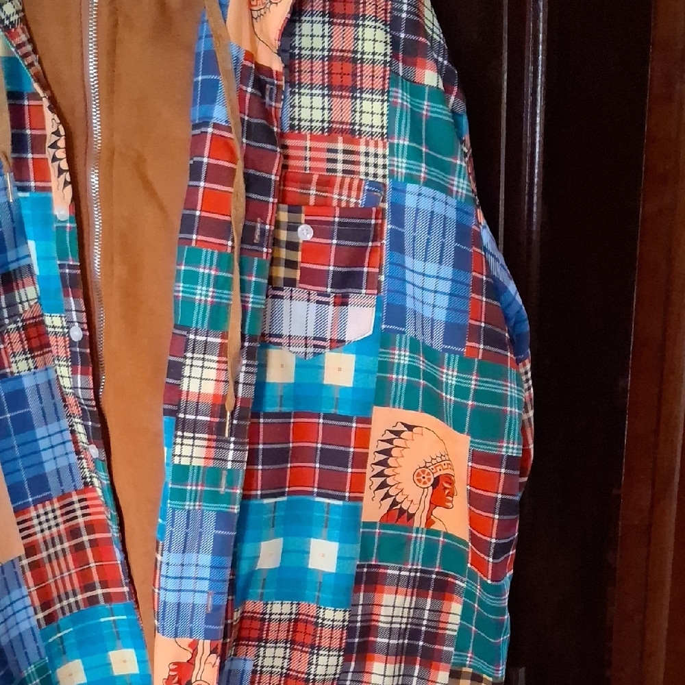 Plaid Patchwork Hooded Jacket in Multicolor - Picture 2 of 15